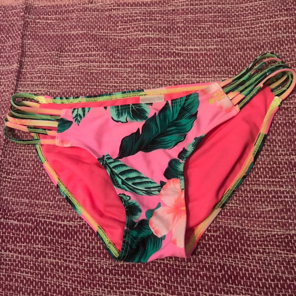Tropical pink bathing suit bottoms